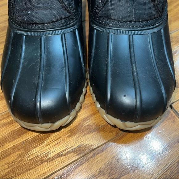 Nautica Dorsay Black Quilted Duck Rubber Boots With Ankle Zip Size 7 - Picture 3 of 12